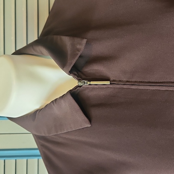Norton McNaughton Dark Brown Zippered Blazer - Picture 3 of 11